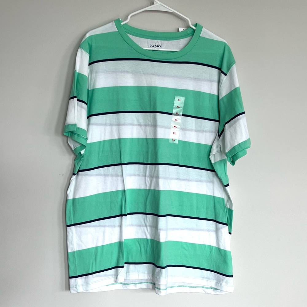 NEW Green and White Striped T Shirt